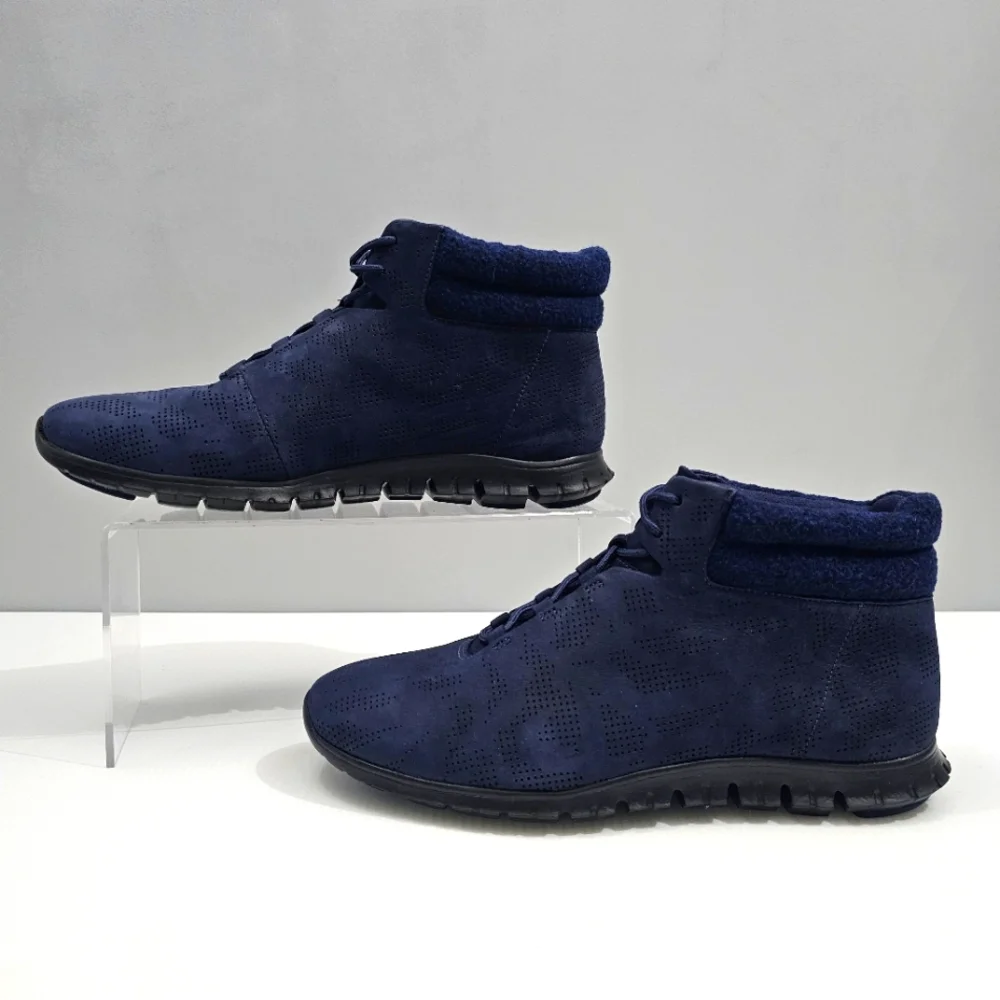 Cole Haan Zerogrand Ankle Boot Women 6 Blue Leather Perforated Lightweight Hiker